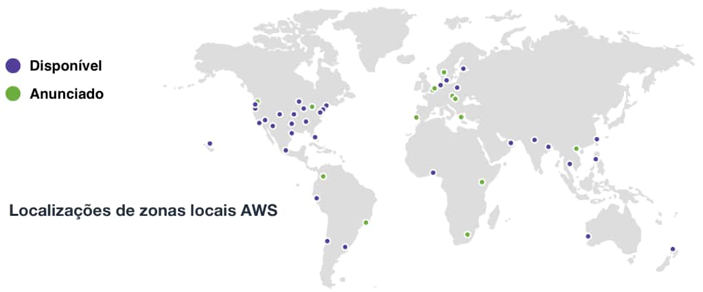 Disponibilidade das Zonas Locais AWS