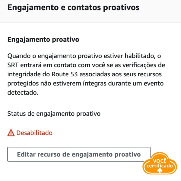 aws shield advanced engajamento proativo